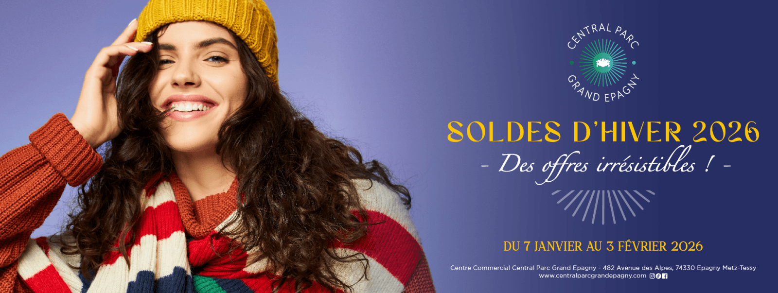 Soldes d’hiver 2026 : des offres irrésistibles à Central Parc Grand Epagny ❄️🛍️